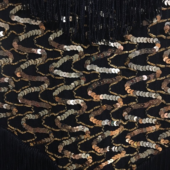 Vintage 1980 sequin tassel cocktail dress - Picture 4 of 6